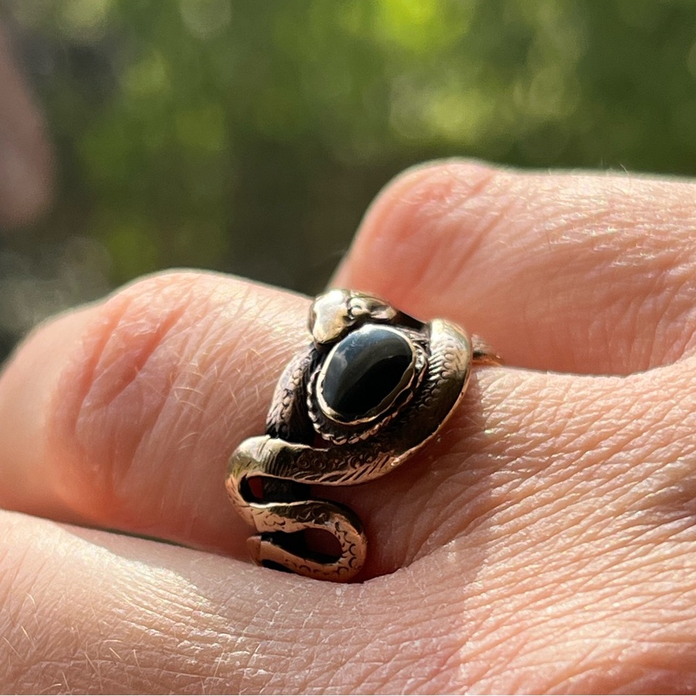 Vintage Serpent Snake Ring- Gold Filled? Size 7